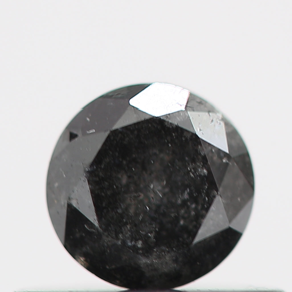 0.36 Carat Salt and Pepper Gray Round Brilliant Cut Natural Loose Diamond